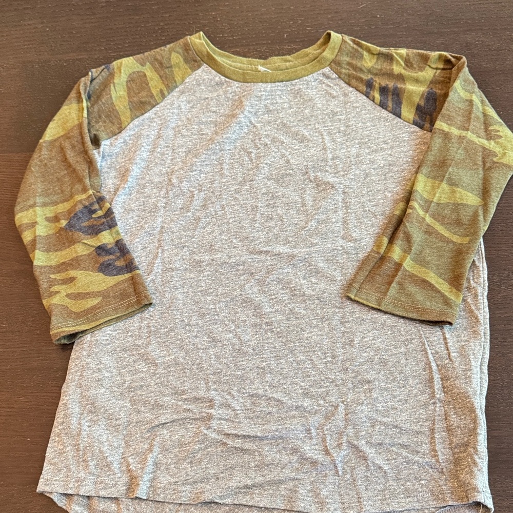 Alternative Kids Gray and Brown Camo Long Sleeve Tee